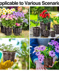 Clear Nursery Pots Set Of 36 In 7, 5, 4, And 3.5 Inch Sizes With Drainage Holes For Seedlings, Flowers, And Houseplants in garden setting