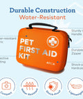 Pet First Aid Kit For Cars And Travel With Digital Thermometer Muzzle And Mini First Aid Pouch Vet Endorsed Cat And Dog Emergency Kit
