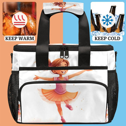 Front view of Insulated Picnic Backpack For Women And Men With Super Roomy Main Compartment featuring animated design.