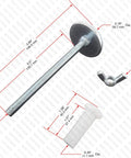 Adjustable Bed Frame Glides With Wing Nut Leveling Feet For Metal Frames, Heavy Duty Floor Protectors, components with measurements.