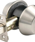 Double Cylinder Keyed Deadbolt Lock Satin Nickel With Anti Pry Shield