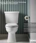 Kelston Revolution 360 Toilet Tank 1.28 GPF White With Left Hand Trip Lever AquaPiston Canister in bathroom setup