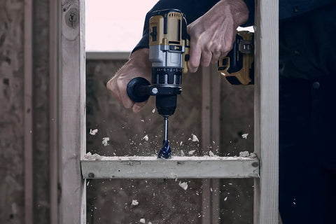 Top Rated Tri Flute Wood Drill Bit For Knocking Out Clean Holes Fast Through Lumber Builds With A Sturdy Hex Shank That Locks Tight In Any Quick Change Chuck, drilling into wood.