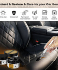All In One Leather Repair Kit With Recoloring Balm Filler And Conditioning Cleaner For Sofas Car Seats Jackets Purses Shoes And Faux Leather A 3 In 1 Vinyl Repair Set For Scratches Tears And Stains; application on car seat