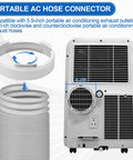 5.9 Inch Portable Air Conditioner Hose Exhaust Coupler Connector Adapter Fits Most Mobile AC Units Round Window Vent Kit With Universal Thread Design Easy Install And Stable Fit For Home Office Cooling