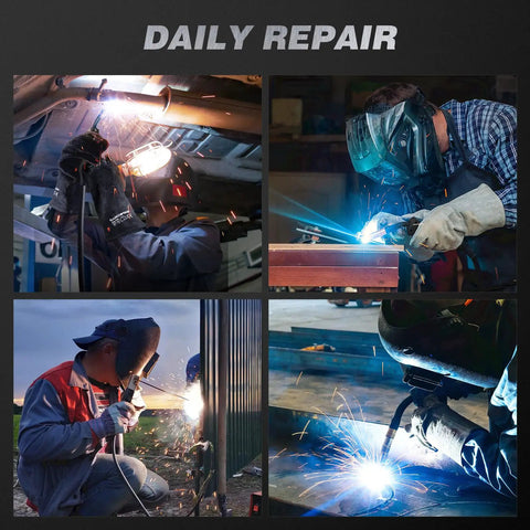 Six In One MIG Welder 205A 120V 240V With APP Control For Home DIYers And Shop Projects in various welding applications