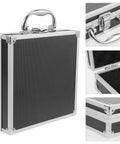 Premium Aluminum Tool Box Featuring Heavy Duty Build And Secure Snap Lock Cover For Van Life Adventures Job Site Projects Weekend Warrior Gear Compact Alloy Storage Case with rugged black housing.