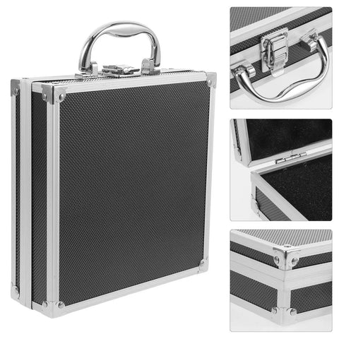 Premium Aluminum Tool Box Featuring Heavy Duty Build And Secure Snap Lock Cover For Van Life Adventures Job Site Projects Weekend Warrior Gear Compact Alloy Storage Case with rugged black housing.