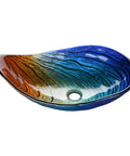 Tempered Glass Vessel Sink Waterdrop Shape For Above Counter Vanity With Wow Worthy Gradient Colors And Wave Texture A Modern Victorian Inspired Bathroom Statement Piece