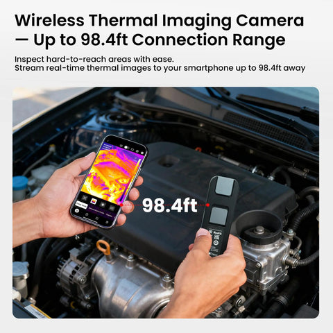 Wireless Thermal Imaging Camera For Android And iOS Smartphones With 512x384 Super Resolution And 256x192 IR Vision used on car engine
