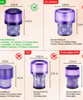 Comparison chart of purple vacuum filters for V11 V15 models, including Three Pack V11 And V15 Vacuum Filter Replacement Kit For Cordless Vacuums.