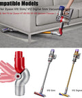 Bottom Quick Release Bend Adapter for V10Slim and V12 Digital Slim Vacuum Cleaners in use under sofa