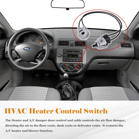 Top Tier Plug N Play AC Heater Control Switch For 2000 To 2007 Ford Focus And 2010 To 2013 Transit Connect Damper Door Actuator Assembly in vehicle interior.