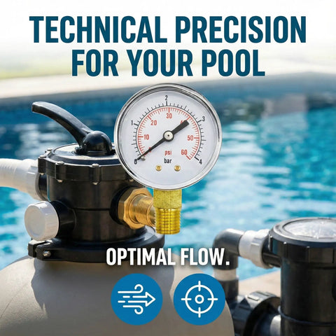 Boxed 0-60 Psi Pressure Gauge Replacement For Hayward Pro Series Sand Filters 2 Inch Dial Half Inch NPT Brass Bottom Mount Quarter Inch Pipe Thread Fits S210S S244S S310S S140T S210T And More on pool filter