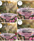3.7W Solar Bird Bath Fountain With Upgraded 6.3 Inch Glass Panel No Fuss Sun Powered Garden Pond Pump In Blooming Flower Setting
