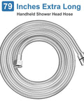 Extra Long 79 Inch Stainless Steel Shower Hose For Handheld Shower Heads coiled with G1/2 Standard Interface