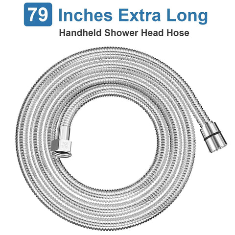 Extra Long 79 Inch Stainless Steel Shower Hose For Handheld Shower Heads coiled with G1/2 Standard Interface