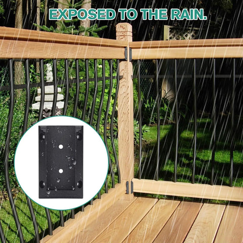 Deck Railing Brackets Connectors For 2x4 Posts, 20 Piece Nylon 90 Degree Set With 120 Screws, Pre Drilled Corrosion Resistant Hardware For Fast Easy Outdoor Rail Install