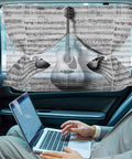 Dope Guitar Car Window Curtains 26X20 Inches Dual Layer Blackout With Mesh Privacy Magnetic Side Window Shade, vintage design