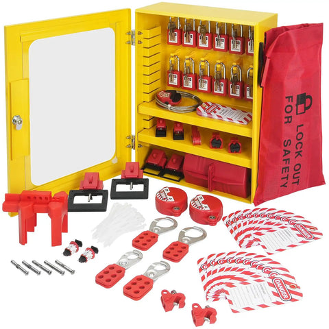 Professional Grade Electrical Lockout Tagout Kit With Heavy Duty Padlocks And Circuit Breaker Locks Built Tough To Keep Your Crew Safe While Locking Systems Down Right Every Time