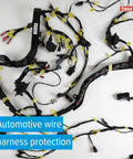 Noise Dampening PET Fleece Wire Harness Tape For Car Wiring applied on automotive wire harness, top view