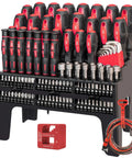 124 Piece Magnetic Screwdriver Set With Ratcheting Handles Includes Slotted Phillips Pozidriv Hex Torx Bits Nut Drivers Storage Rack