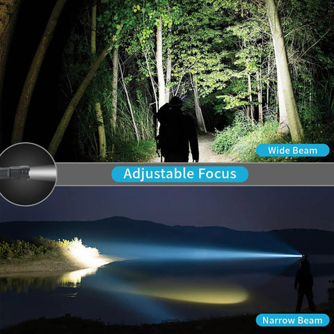 2 Pack LED Rechargeable Flashlights With 90,000 Lumens Of Beast Brightness, Tactical Handheld Torch, adjustable focus beam