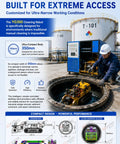 Technician operating Pro Grade Heavy Duty Underwater Cleaning Robot With Smart Monitoring And High Flow Suction for maintenance.