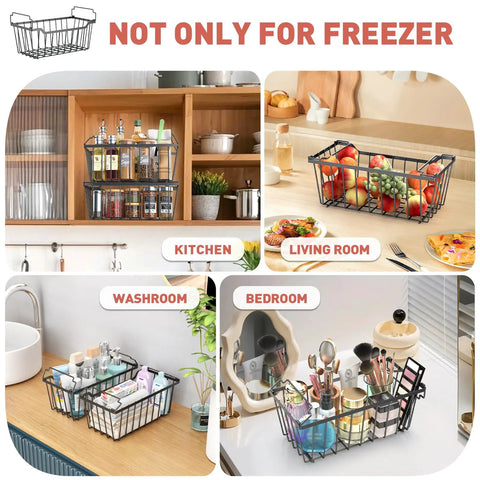 Real Game Changer Freezer Storage System Four Pack Black Bins Designed For Deep Freeze Organization Keep Your Frozen Food Stash Hella Neat And Effortlessly Organized