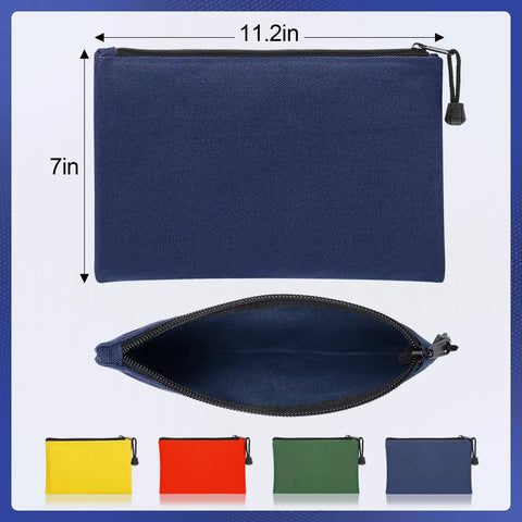 Durable Canvas Tool Bags 4 Pack 11.2 By 7 Inch Heavy Duty Zipper Pouches For Tools And Gear Your Go To Multipurpose Storage Organizers For Home Shop And Travel.