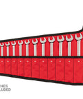 Durable Wrench Roll Pouch For 6 To 19 mm Combination Wrenches With Size Marked Pockets For Easy Identification.