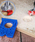 All In One 35mm Forstner Drill Bit And Hinge Jig Set With Door Hinge Hole Template Locator for concealed cabinet hinges, blue guide plate shown