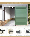 12 Ft Tough As Nails Outdoor Sliding Barn Door Hardware Kit Box Rail System With 450 Lb Capacity installed on green door