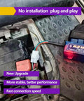Plug And Play Wireless ELM327 OBDII Car Diagnostic Scanner And Bluetooth Code Reader connected to vehicle for quick diagnostics.