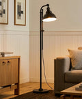 Industrial Floor Lamp With 180 Degree Adjustable Head, Lit LED Reading Light For Living Room Office And Bedroom, Cozy Farmhouse Style Standing Lamp For Stunning Home Decor in living room corner