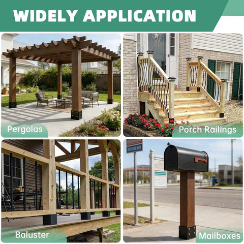 Heavy Duty 4x4 Post Base Uses Concealed Fasteners And Hidden Bolts for secure pergolas and porch railings installation.
