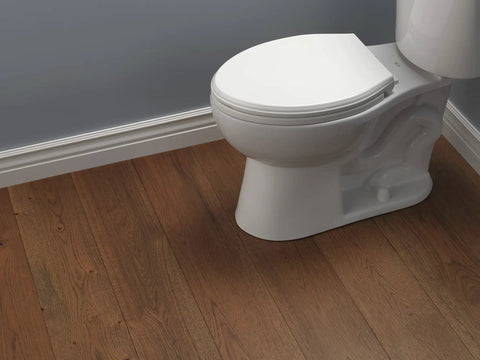 Wycliffe No Slam Slow Close Elongated Toilet Seat With Non Slip Bumpers Soft Close Design showing easy closed position
