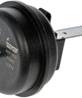 Dorman 604-922 HVAC blend door actuator, black, side view with mounting tab