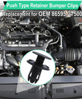20 Pcs Fender Liner Push Type Retainer Clips For Bumper And Engine Under Cover displayed over car engine