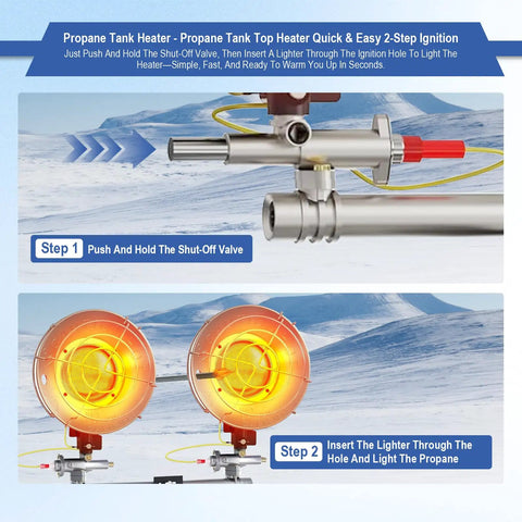 Stay Toasty Outdoors With A 30,000 BTU Dual Head Propane Heater Outdoor Tank Top Style 3 Heat Settings And Tip Over Safety