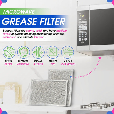 Microwave Hood Vent Grease Filter Replacement 7.64 x 5.12 Inches Built Tough High Flow Filter Two Pack Fits GE WB06X10309 WB06X10359 Also Works With LG Kenmore And More For Over The Range Microwave Vent Fans