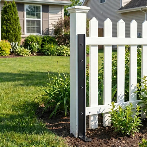 Tough As Nails Fence Post Repair Kit, 4 Pack, Galvanized Steel Anchor Brackets, Weather Resistant Ground Stakes For Leaning Or Broken 4x4 And 6x6 Wooden Posts For Deck, Garden, And Mailbox