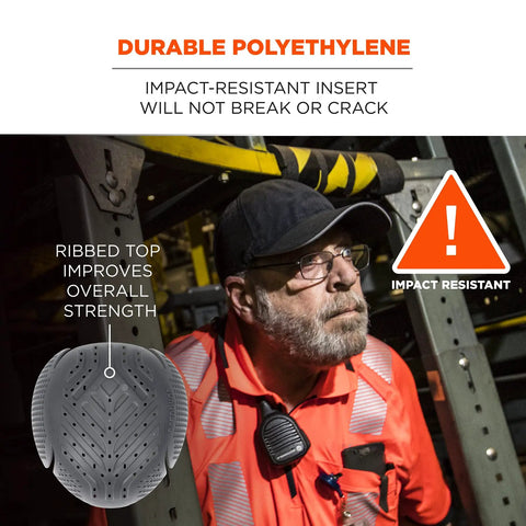 Close-up of Skullerz 8945F(x) Universal Bump Cap Insert showing ribbed design and enhanced impact protection.