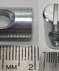 Bulk Pack Of 12 M6 Cross Dowels Barrel Nuts With P1.0 Threads, zinc plated steel, 20mm length, 10mm diameter, with ruler scale
