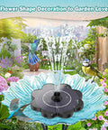 Flower Shape Glass Solar Fountain Pump 3.5W No Battery With 7 Nozzles and birds in garden setting