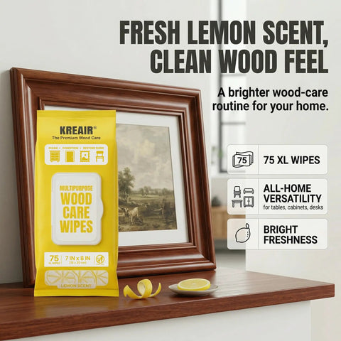Let Go Of Dust And Grime With These Multi Purpose Wood Cleaning Wipes That Pack A Light Lemon Punch And Make Your Furniture Shine Without Any Extra Hustle. Pack of 75 lemon scent wipes, 7x8 inches, ideal for wood surfaces.