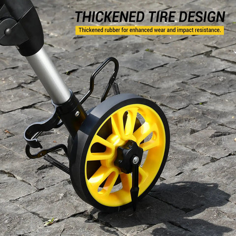 Heavy Duty Digital Measuring Wheel With 6 Inch Roller, Hella Precise Feet To Meters Toggle For Yard Surveying, Rock Solid Construction For Contractors, Includes Nifty Transport Bag And Auto Memory Lock