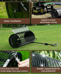 36 Inch Towable Compost Spreader With Black Metal Mesh Roller For Topsoil Mulch Manure And Peat Moss No Fuss Assembly Easy To Use Lawn Spreader Delivers Even Top Dressing For Healthier Greener Lawns
