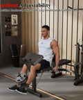 Man using leg extension on Versatile 7 In 1 Weight Bench For Home Gym With 1000Lb Capacity Foldable Bench Press Set Leg Extension Curl Preacher Pad