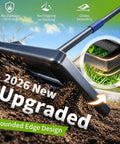 6 Foot Lawn Leveling Rake With 17 By 10 Inch Head For Smooth Grass Soil Dirt And Sand, showcasing the new rounded edge design.